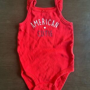 Carter's Red 'American Cutie' Girls One-Piece Bodysuit